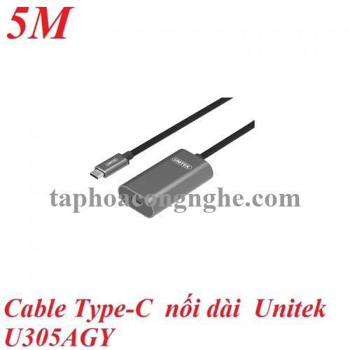 Unitek 97153 U305AGY 5M Cáp Type-C Nối Dài + Cổng cấp nguồn 5V 30097153